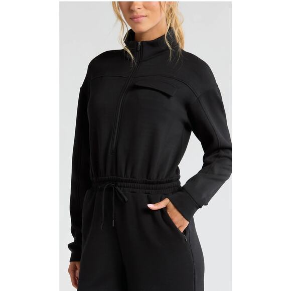 Zella Lift Off Black Long Sleeve Jumpsuit - Size Medium - Picture 3 of 6